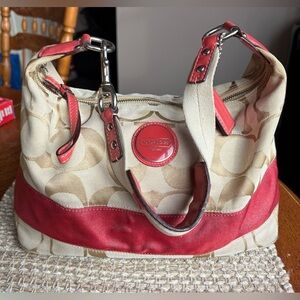Vintage Y2K Canvas Hobo Coach Bag